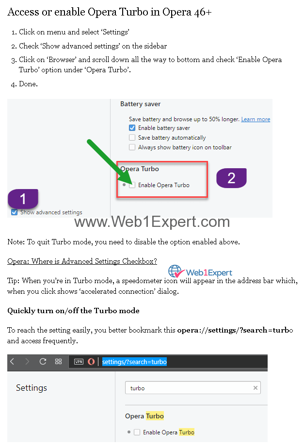 Solved-How to enable opera turbo windows